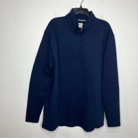 NWT St. John’s Bay navy blue quilted quarter zip pullover size XL - Picture 1 of 7